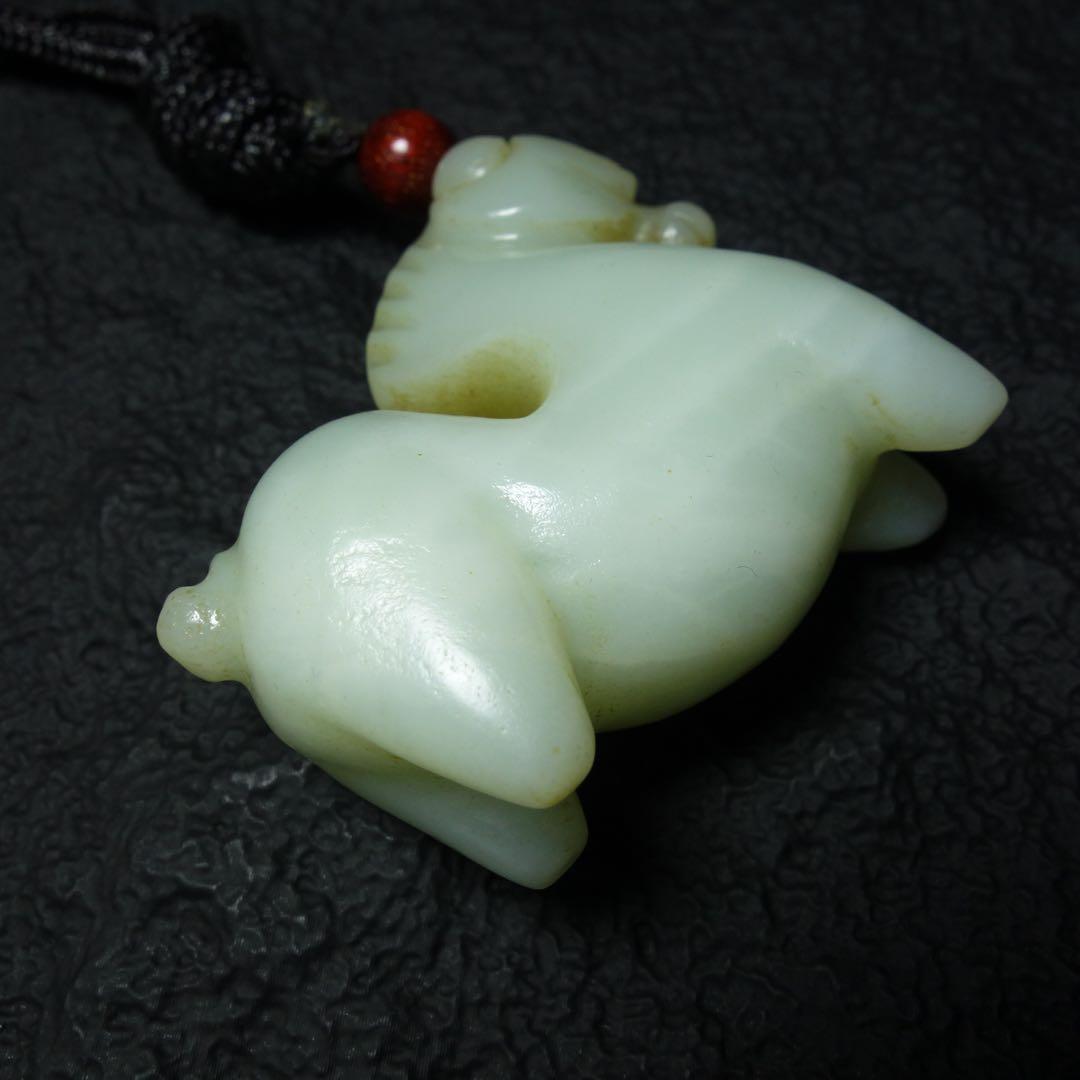 明時代 和田玉玉馬彫掛飾 玉佩 中国古美術 C1A200 - メルカリ