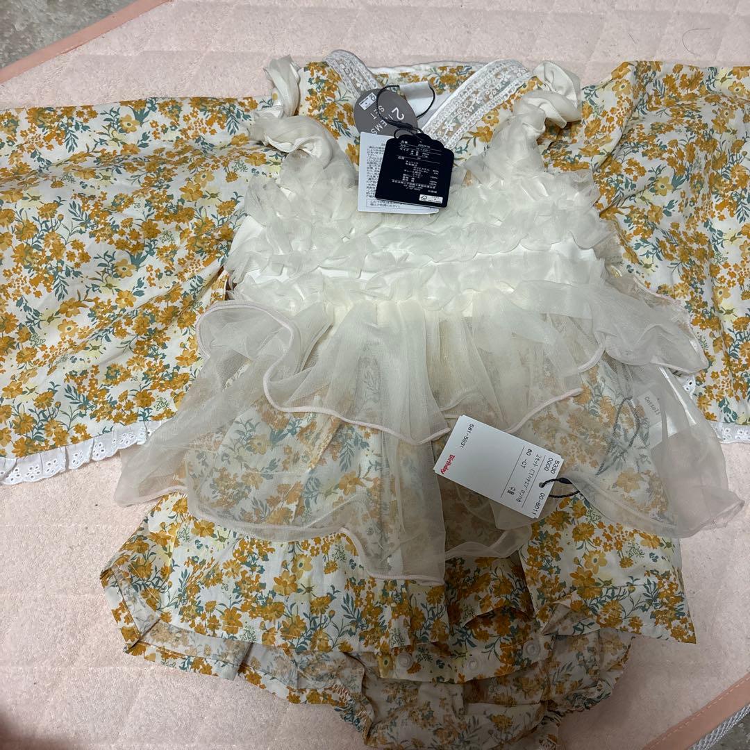 Cottoliコトリ袴 バースデイロンパース 黄色80 - メルカリ