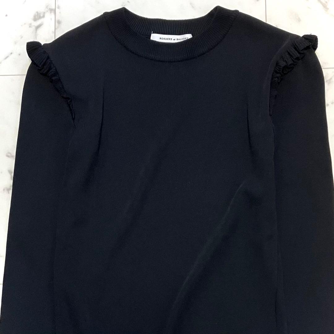 極美品 ボーダーズアットバルコニー ベーシックボーダートップニット