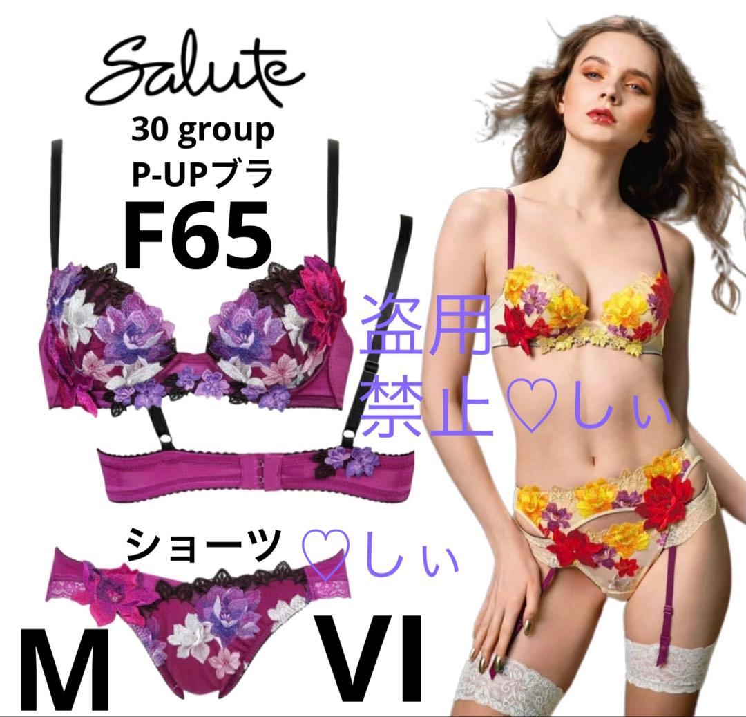 新品タグ付き サルート 30G P-UPブラ F65 ＆ ショーツ M VI 紫 - メルカリ