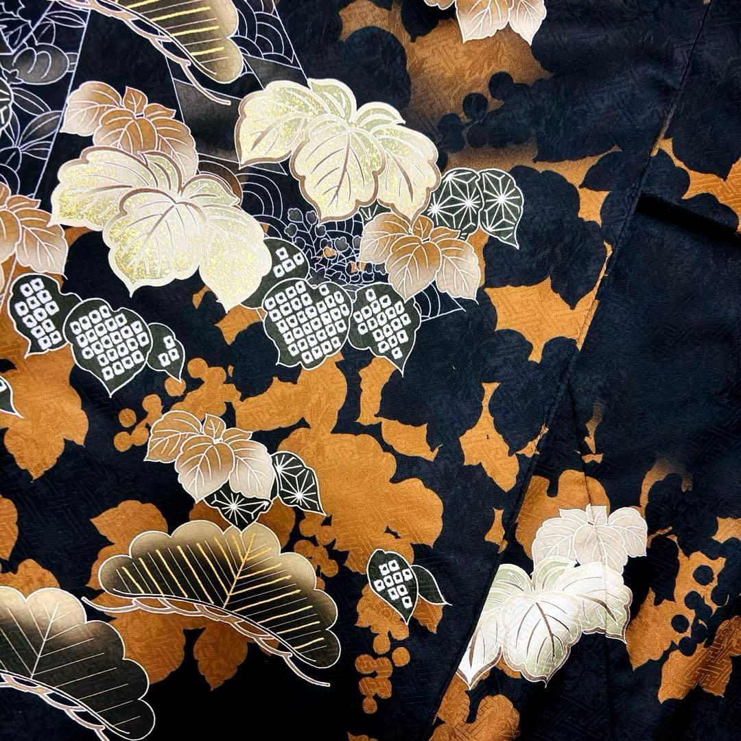 新品/正絹 】日本製 特選京友禅染 襦袢付 新品たとう紙付 男の子 黒