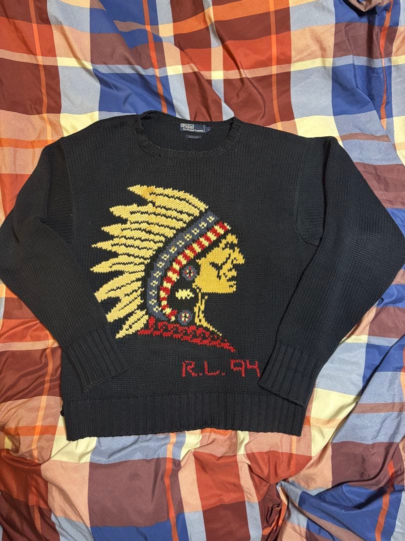 M*着様 Polo Ralph Lauren インディアンヘッド　L chief Yahoo!オークション - 新品 L Polo Ralph Lauren indian chief head sw