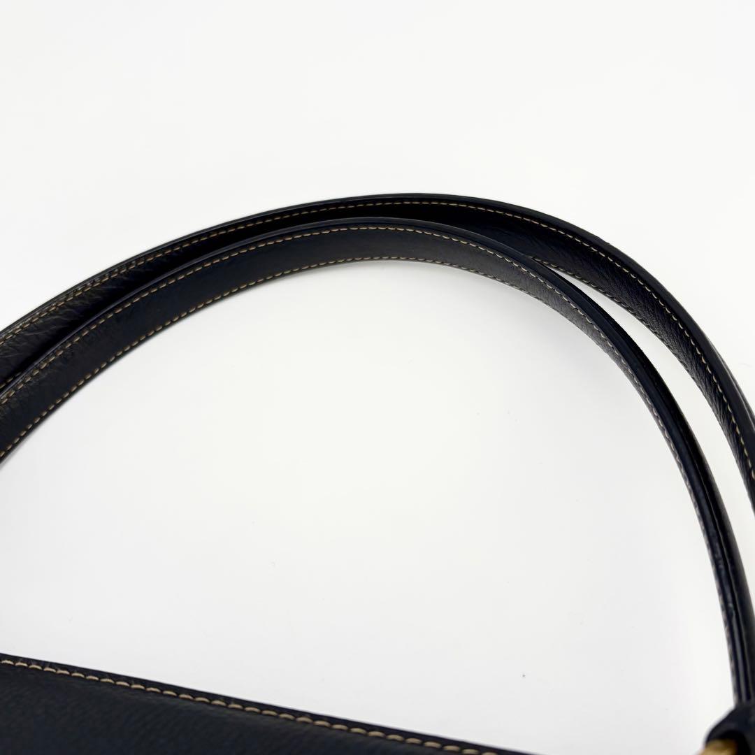 美品】クリスチャンディオール レザーハンドバッグ 横長 鍵付き