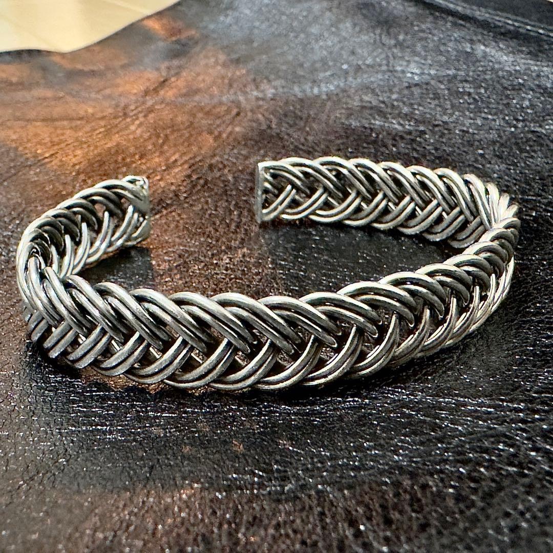 シルバー925 Silver 編み込み バングル ブレスレット　ナバホ族 シルバー925 Silver 編み込み バングル ブレスレット ナバホ族