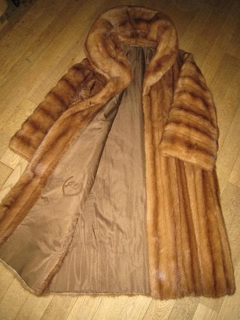 大きな襟裏表ミンク フード付きミンクコート ヴィンテージ 1950年代