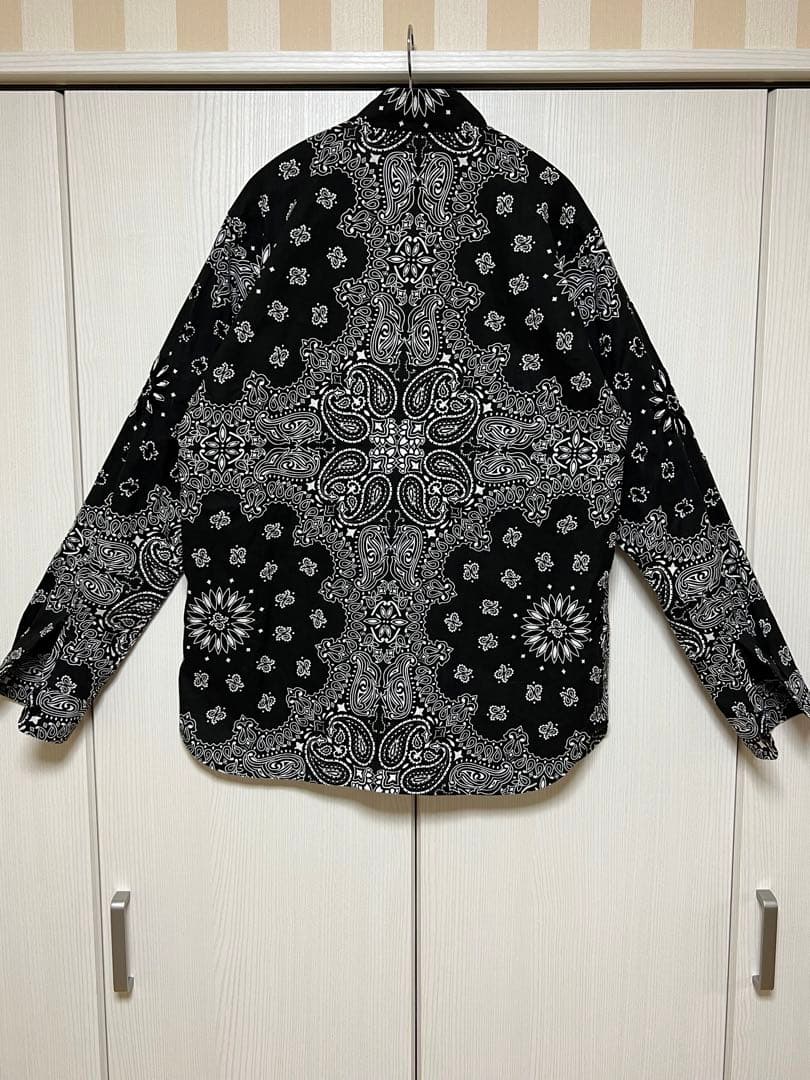 オアハカoaxaca スタンドカラーシャツペイズリーブラック別注超美品