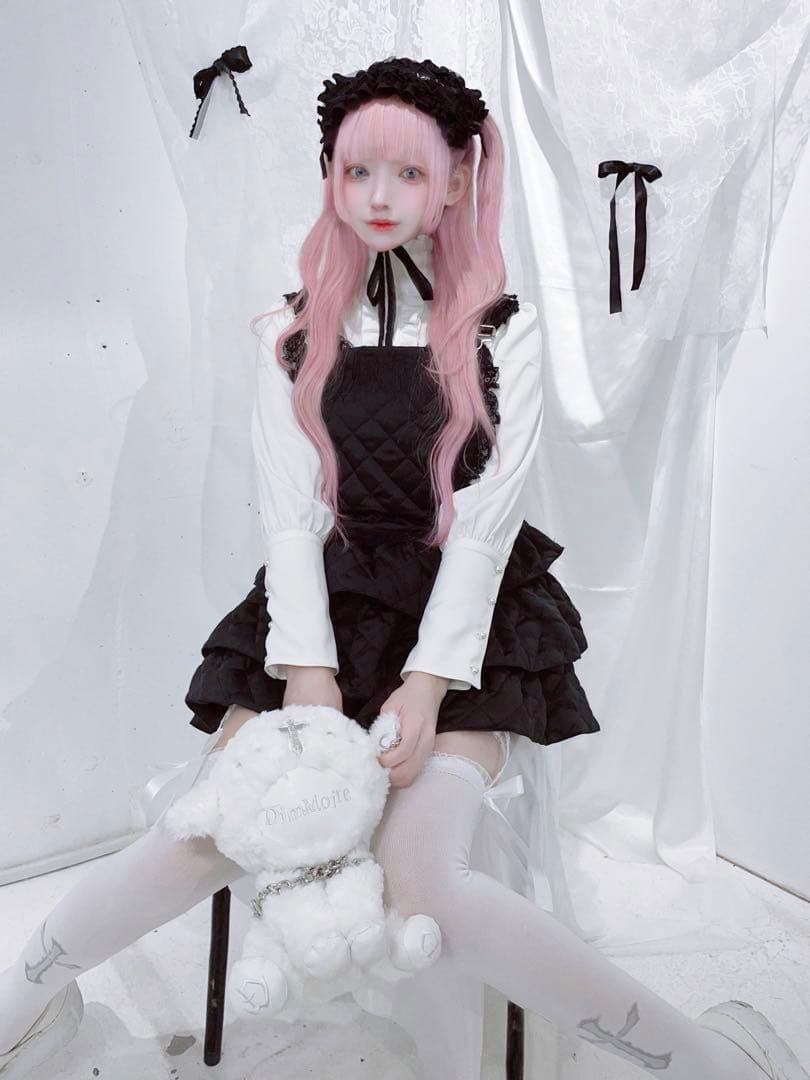 送料無料 美品 dimmoire キルティングサロペット ジャンバースカート