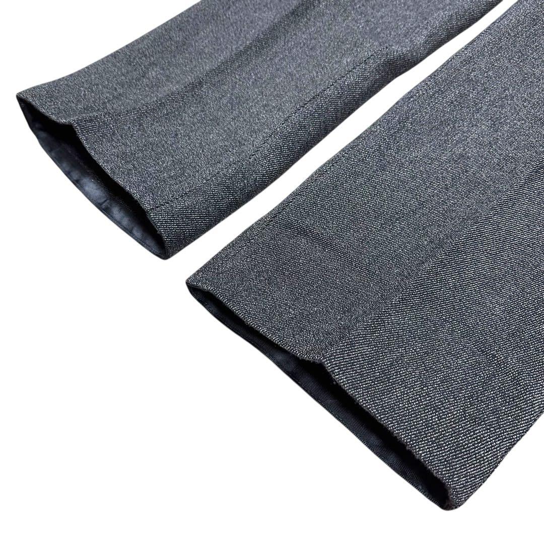 60s ブラックシャンブレー ワイドトラウザー レーヨンウールギャバ