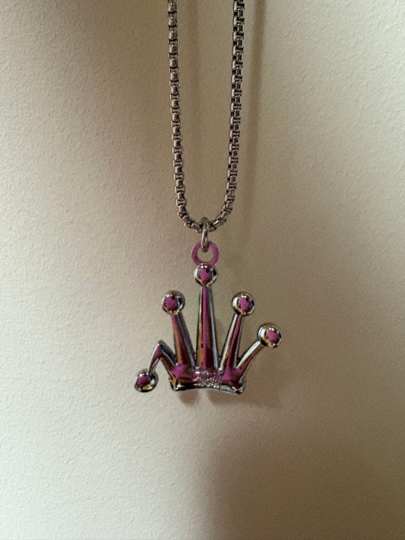 Stussy Metal Bent Crown Silverネックレス