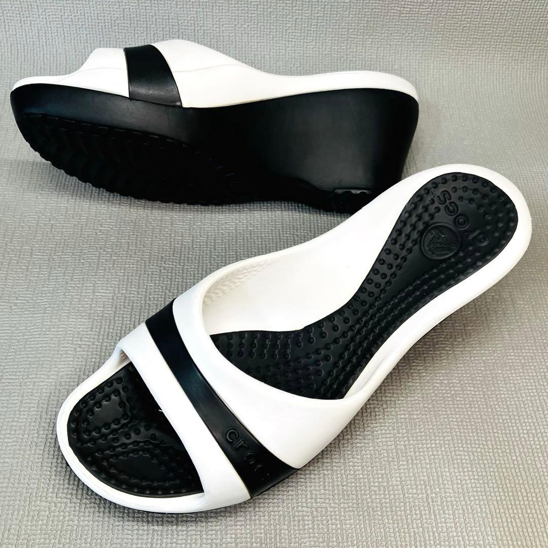 希少美品】廃盤モデル クロックスW6(23㌢)ササリー ホワイト ウェッジ