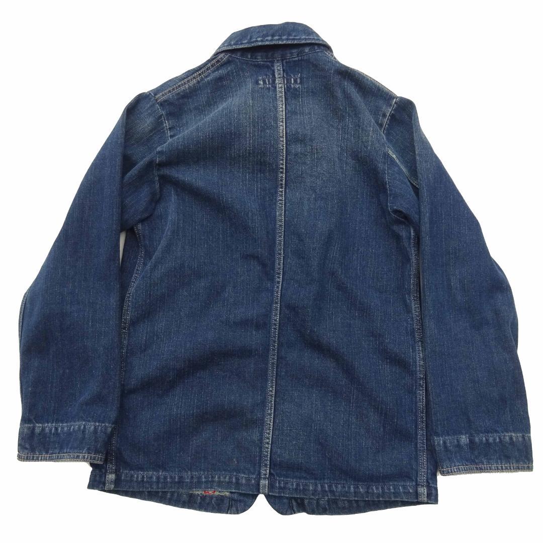 45rpmインディゴ 染 デニムカバーオール 1 メタル銅 R刺繍 藍染花柄