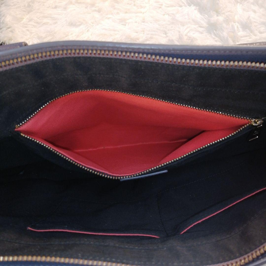 ポールスミス レザー インレイド マルチストライプハンドル トート