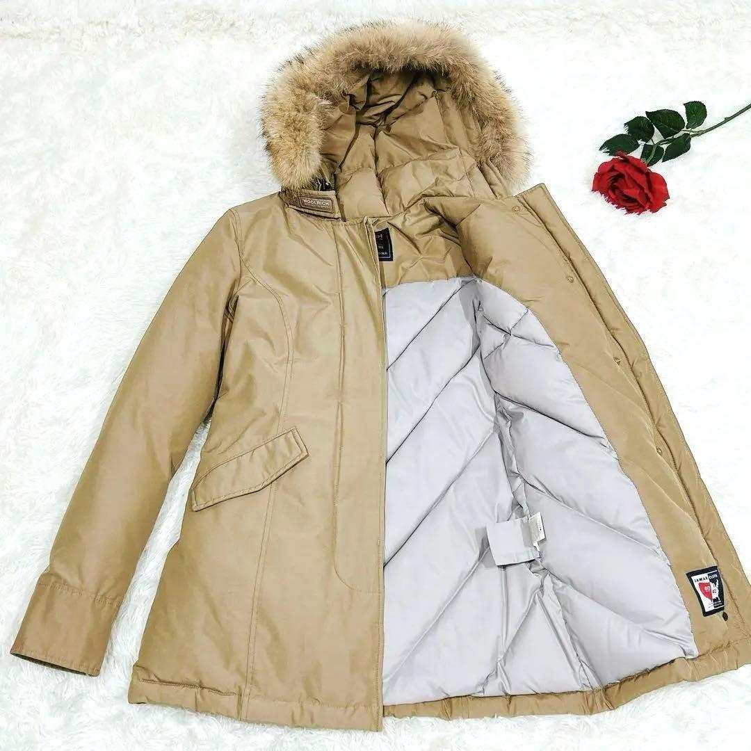 極美品✨ ウールリッチ ダウンジャケット ベージュ ファー レディース