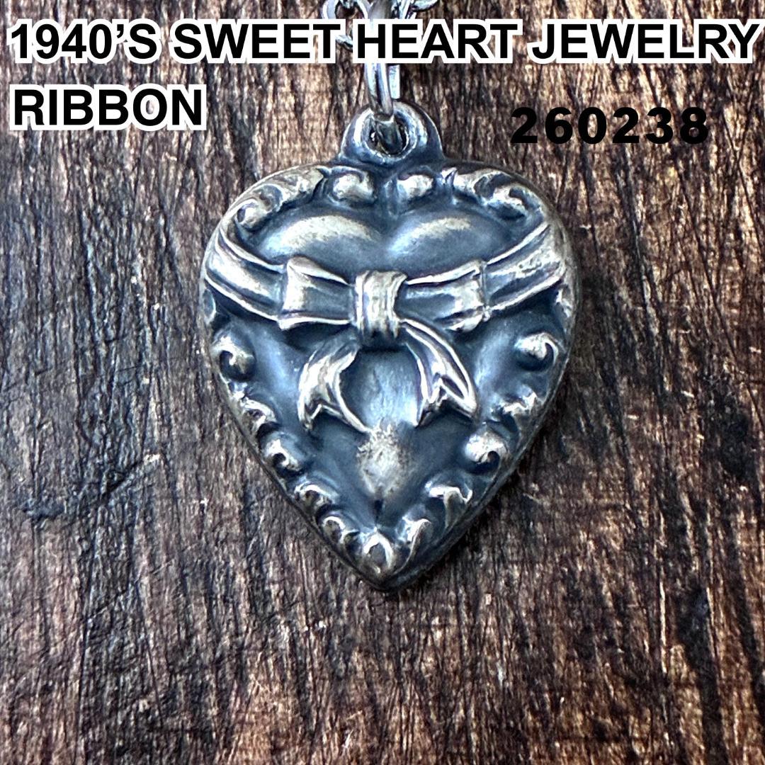 スウィートハートジュエリー リボン シルバー ヴィンテージ ネックレス