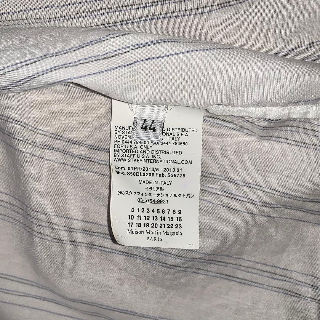 メゾン・マルタン・マルジェラ⑩転写プリント ストライプシャツ/44