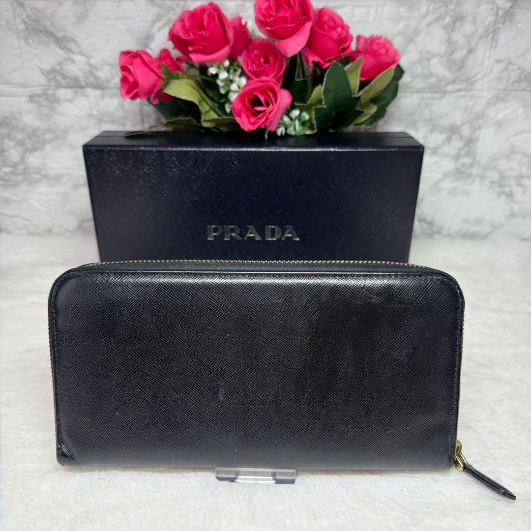 PRADA サフィアーノ リボン レザー 長財布 ブラック - メルカリ