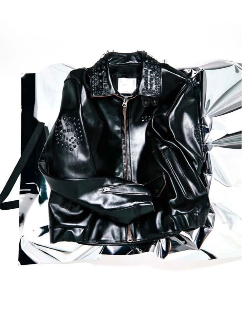 サイズ　2 Sacai Studded Leather Jacket Sacai - x Schott studded leather jacket Sacai