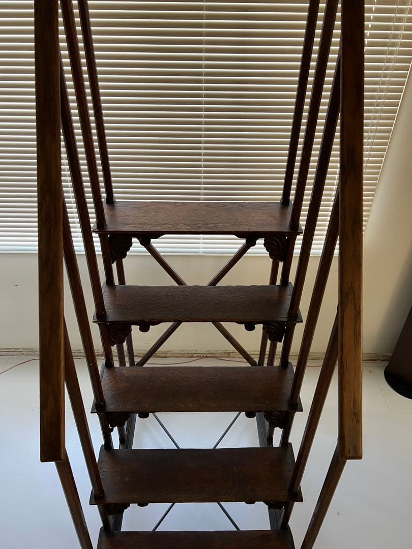 アンティーク ヴィンテージ 移動可能装飾木製階段 アーツ&サイエンス