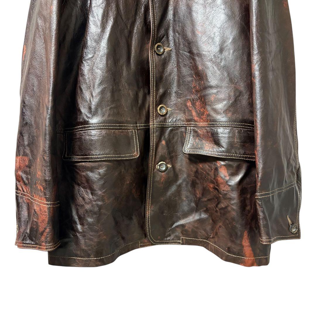 激シブ極上カーフスキンMarlboroClassicsレザージャケットカーコート