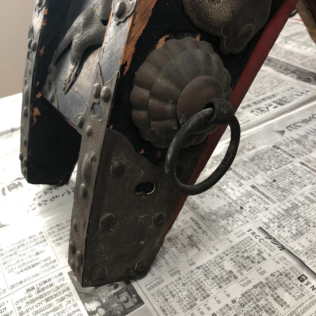 骨董】龍・鶴図飾金具付き 和鞍（馬鞍）馬具 部品取り #933