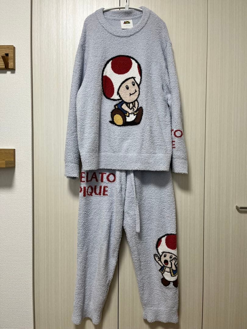 ジェラートピケ マリオ ジャガードプルオーバー＆ロングパンツセット