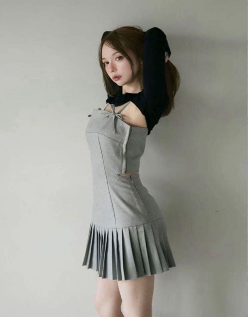 正規品andmary Karen knit set mini dress グレー - メルカリ