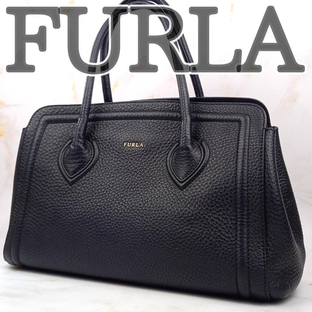 フルラ カレッジ トートバッグ A4収納 ブラック ユニセックス レザー