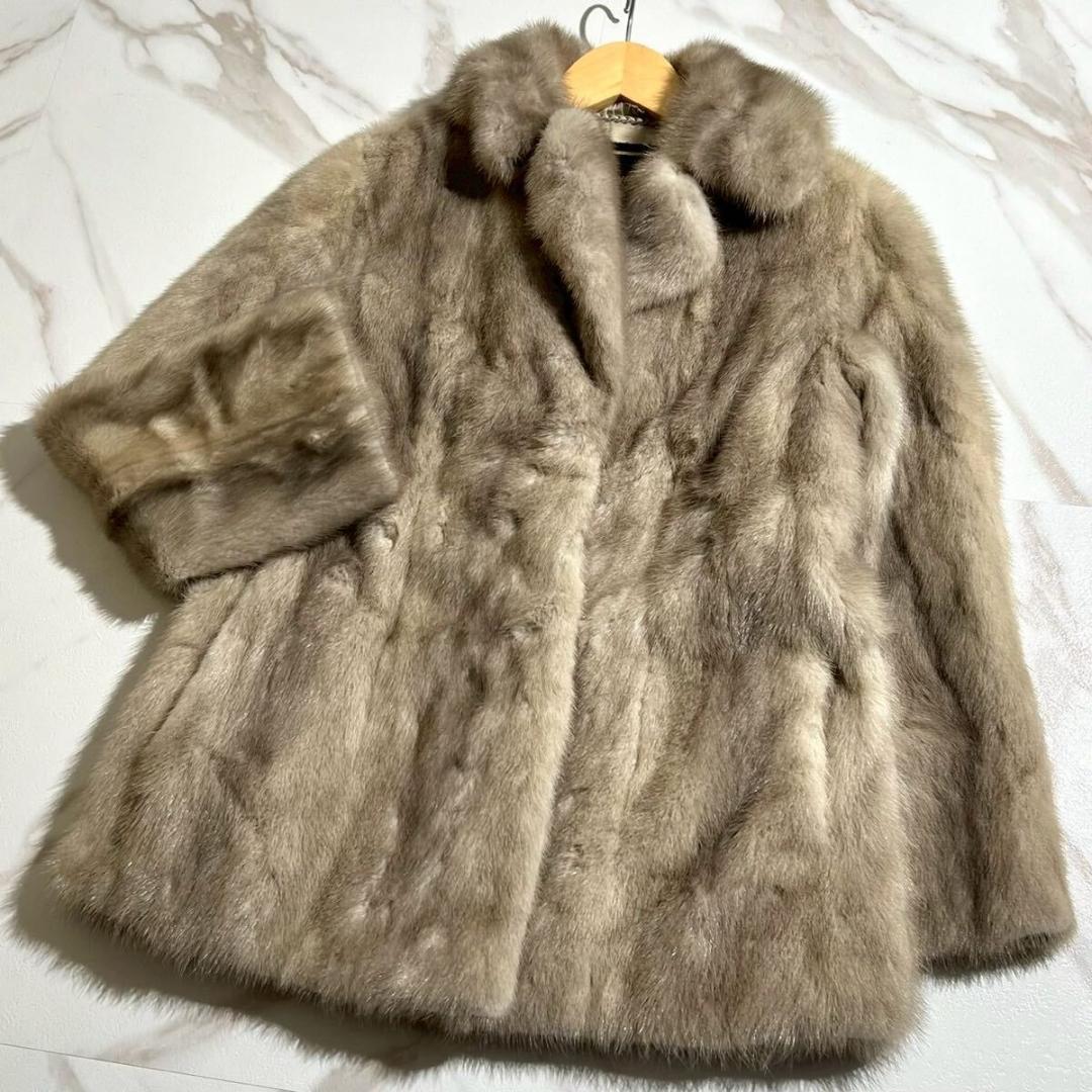 サファイヤミンク ロング リアルファー コート 毛皮 ゆったり