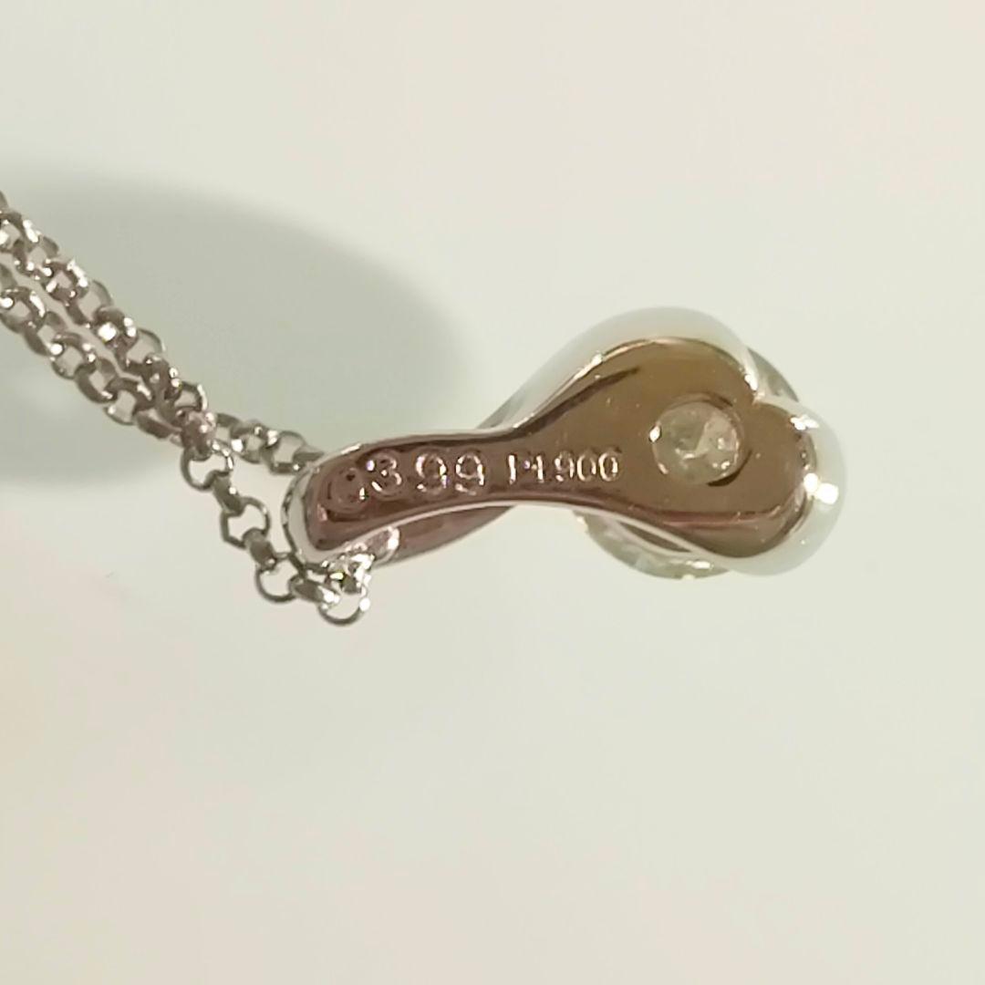 プラチナ　ダイヤモンド　約 0.4ct　1粒　しずく　ドロップ　ネックレス