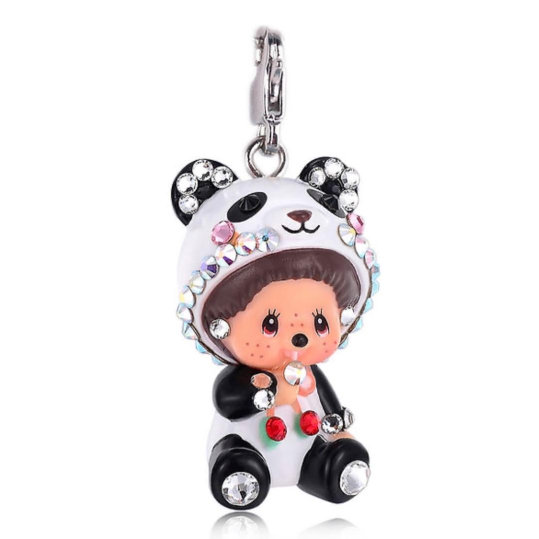 モンチッチ パンダ チャーム スワロフスキークリスタル ネックレスチャーム