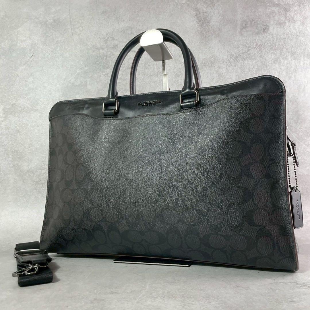 コーチ　2way ビジネスバッグ　シグネチャー PVC レザー　ブラック 楽天市場】【バッグ】COACH コーチ シグネチャー 2WAY ビジネスバッグ