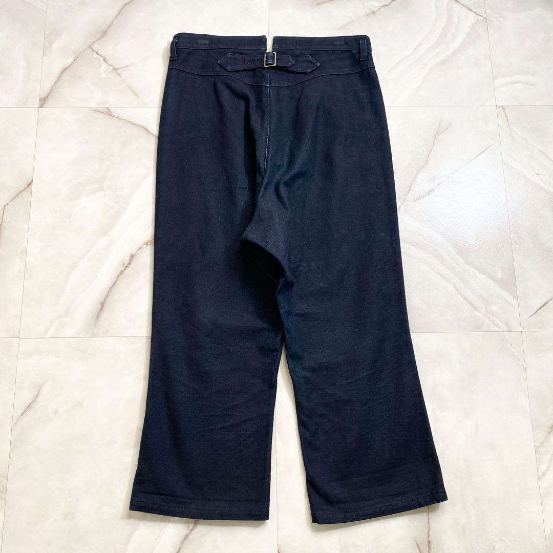 A15597 美品 トリココムデギャルソン シンチバックサルエルデニム 濃紺M tricot COMME des GARCONS トリココムデギャルソンtricot コットン