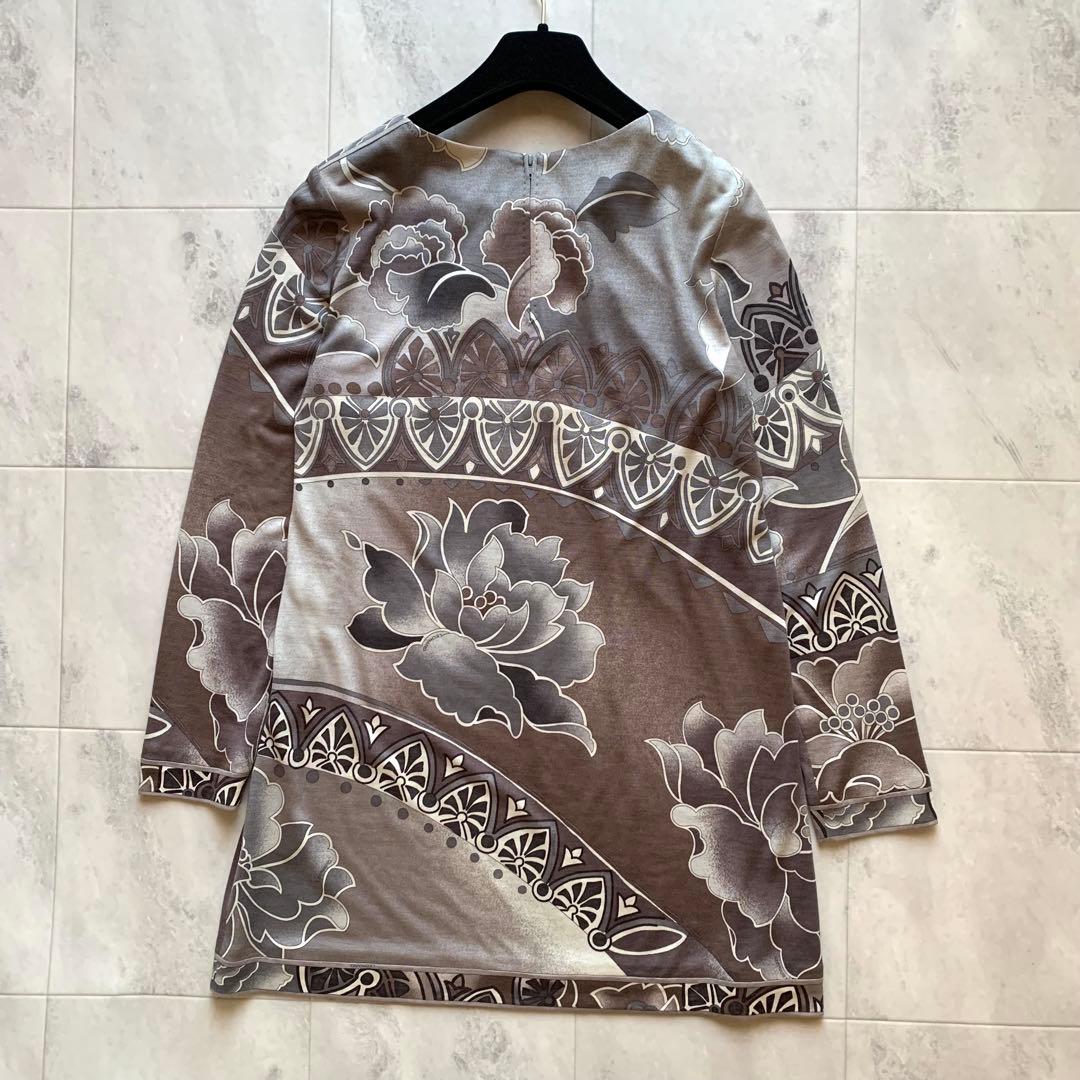 極美品✨】レオナール チュニック トップス 花柄 トリム M S115319545