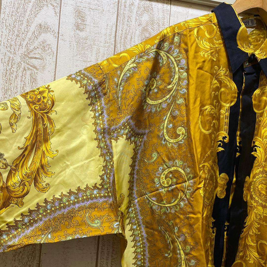 GIANNI VERSACE バロックシャツ シルク100% イタリア製 派手柄 - メルカリ