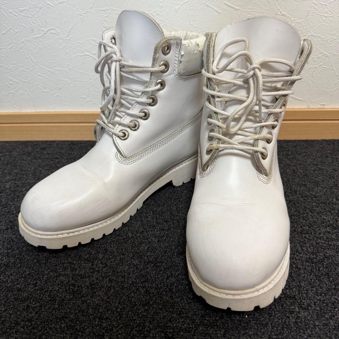 レア! ティンバーランド 白 ブーツ 25.5cm レザー ホワイト - メルカリ