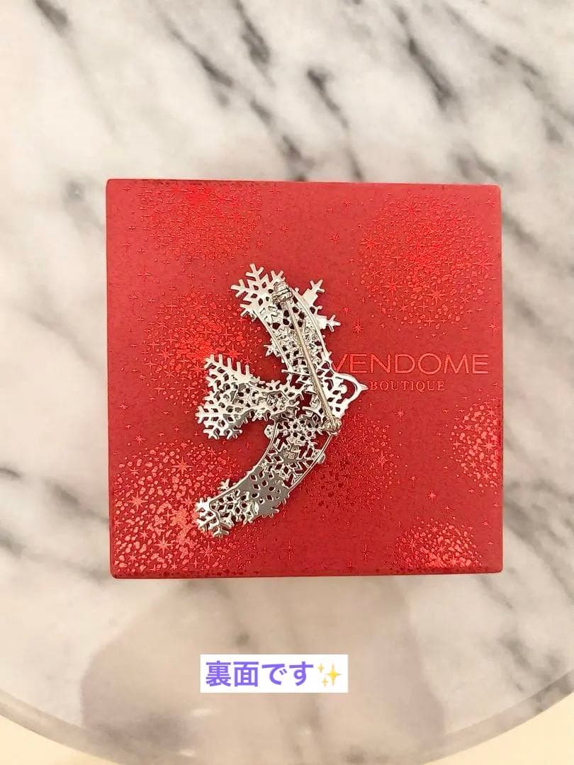 ヴァンドームブティック 雪の結晶 ブローチ 小鳥 ホワイトゴールド