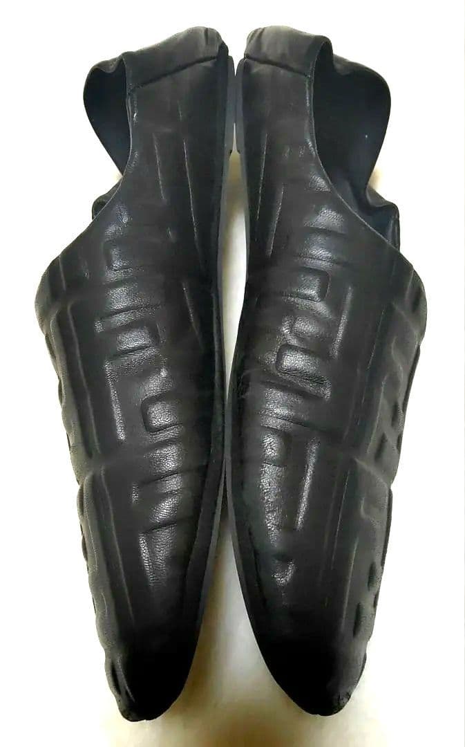 中古美品FENDI FFナッパシューズ ラムレザー 26cmスリッポンサイズ7