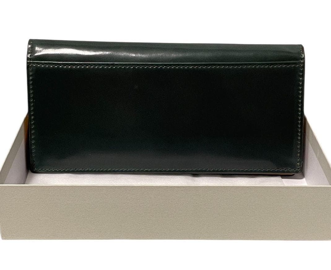 ROCADO ロカド シェルコードバン 二つ折り 長財布 馬革 ダークグリーン