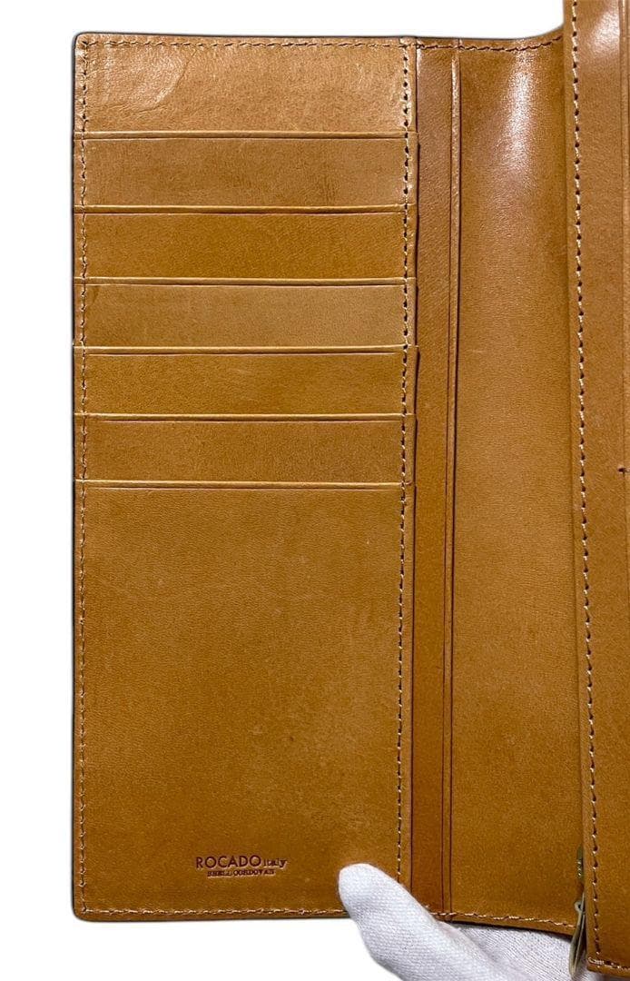 ROCADO ロカド シェルコードバン 二つ折り 長財布 馬革 ダークグリーン