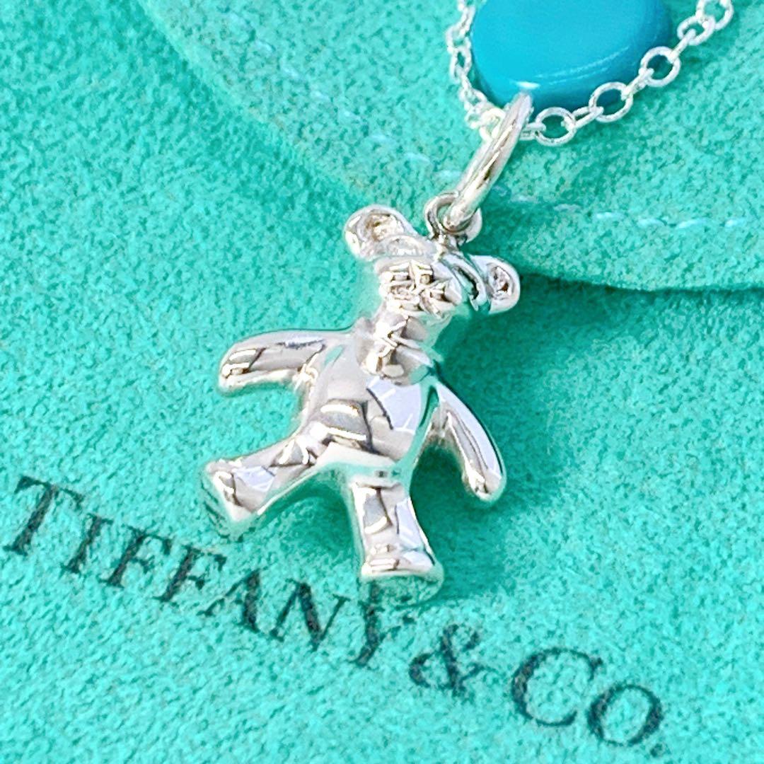 美品 ティファニー テディベア ネックレス チェーン社外品 シルバー925 美品 社外チェーン】TIFFANY&Co テディベア くま ネックレス