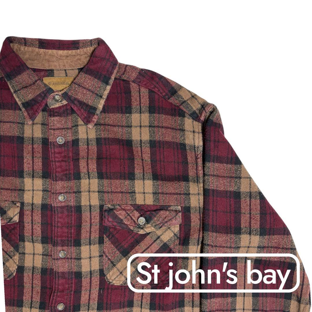 好配色 90s St john´s bay フランネルシャツ チェック柄