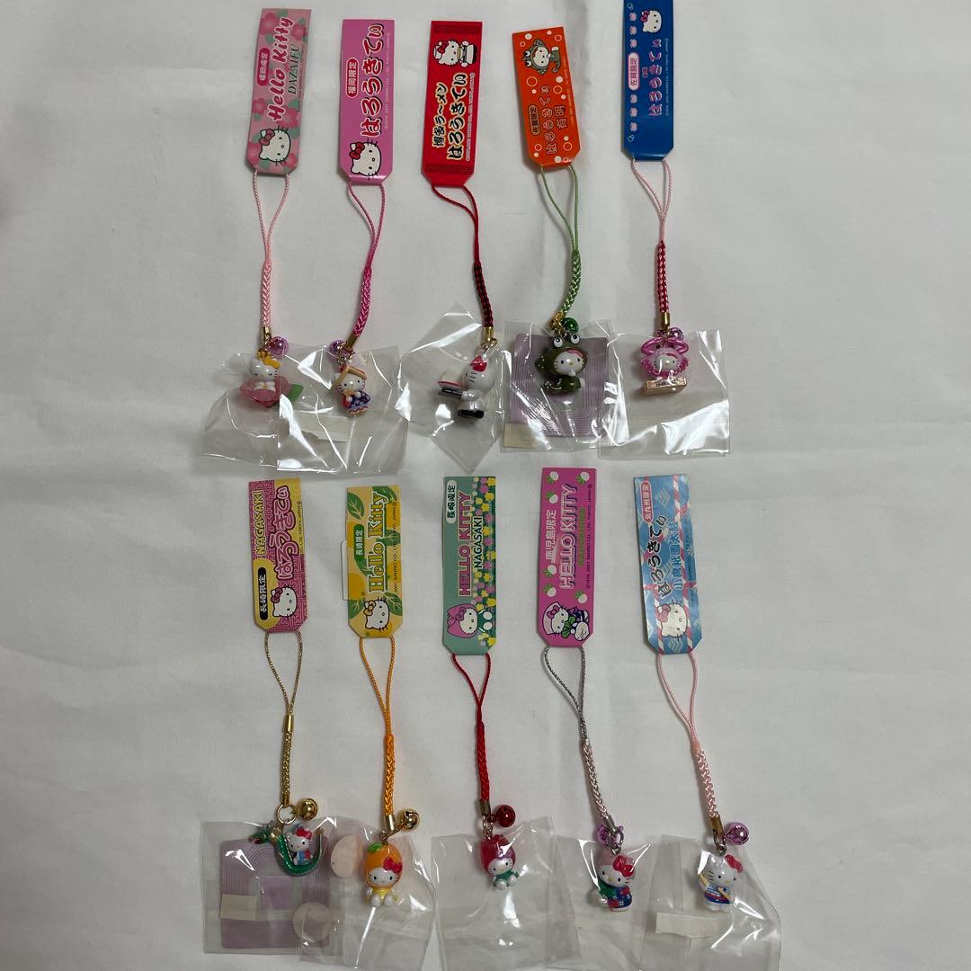 新品◇ハローキティ ご当地キティ 根付けストラップ 九州 10個セット