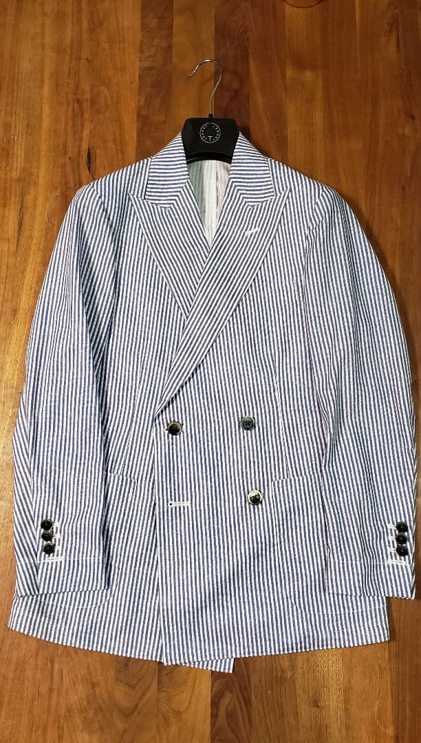 ダブル　ジャケット　シアサッカー　サマー　LARDINI BEAMS RING LARDINI」シアサッカー素材は外せない？｜ビームス 銀座｜BEAMS