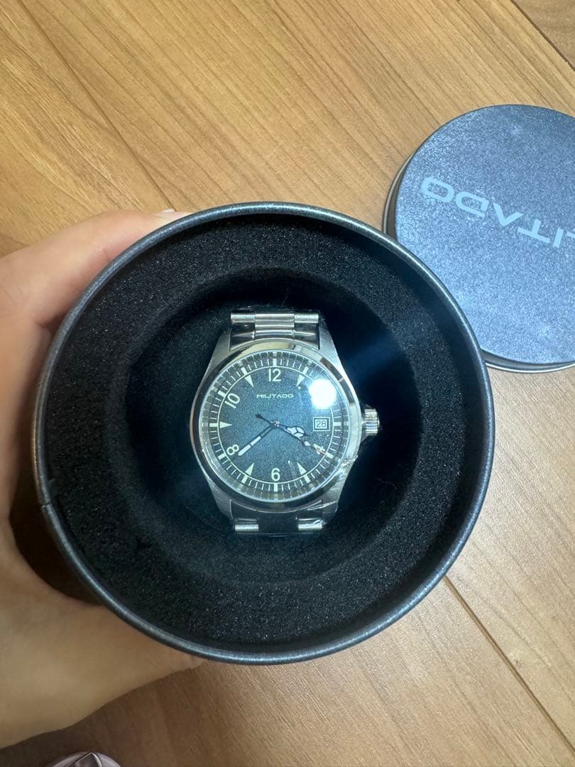 MILITADO 鋼鉄の飛行計時 Militado 36mm High Domed VH31 Field Watch ML07