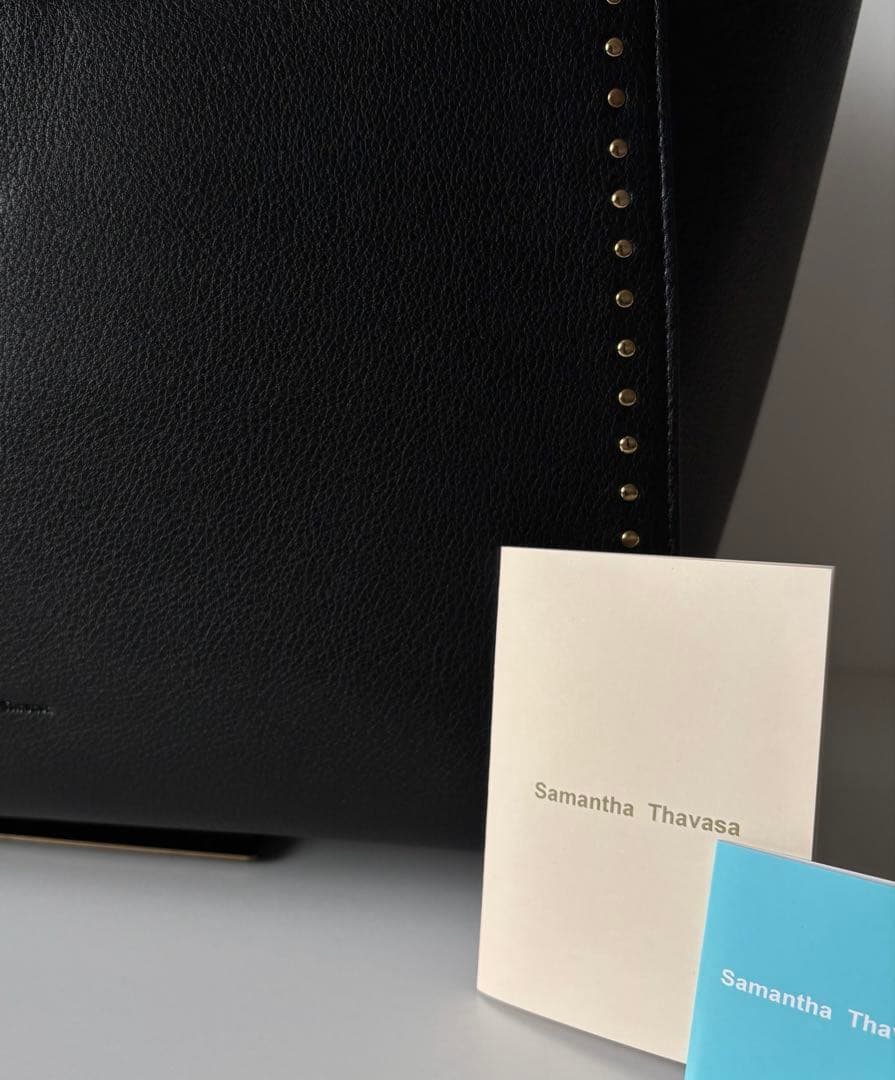 新品未使用】サマンサタバサ スタッズトートバック A4サイズ 大容量 黒