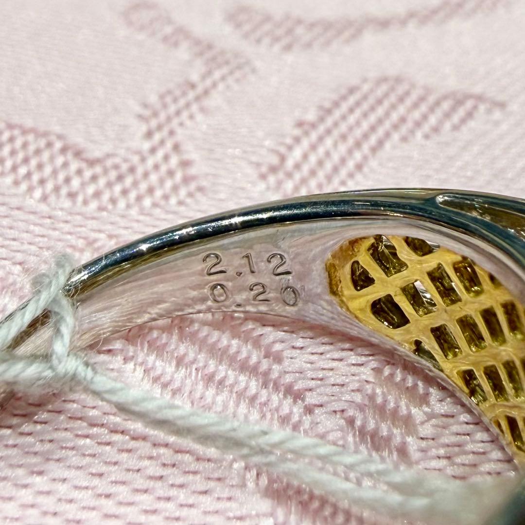 Pt900/K18 ルビー 2.12ct ダイヤモンド 0.20ct リング