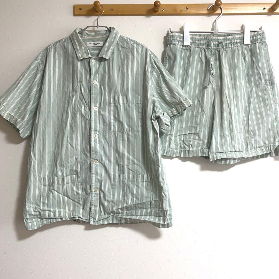 ジェラートピケ ストライプ柄 セットアップ - メルカリ
