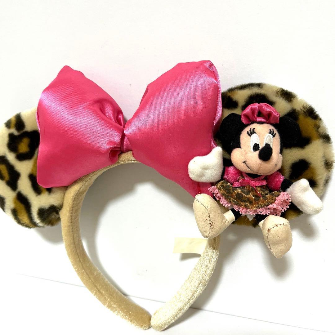 ミニーカチューシャ アニマル柄 ヒョウ柄 ミニーぬいバ付き - メルカリ