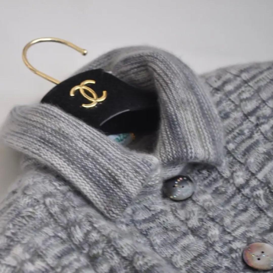 銀座和光取扱) イダスクラッチ ♡ 肉厚カシミヤニットジャケット グレー