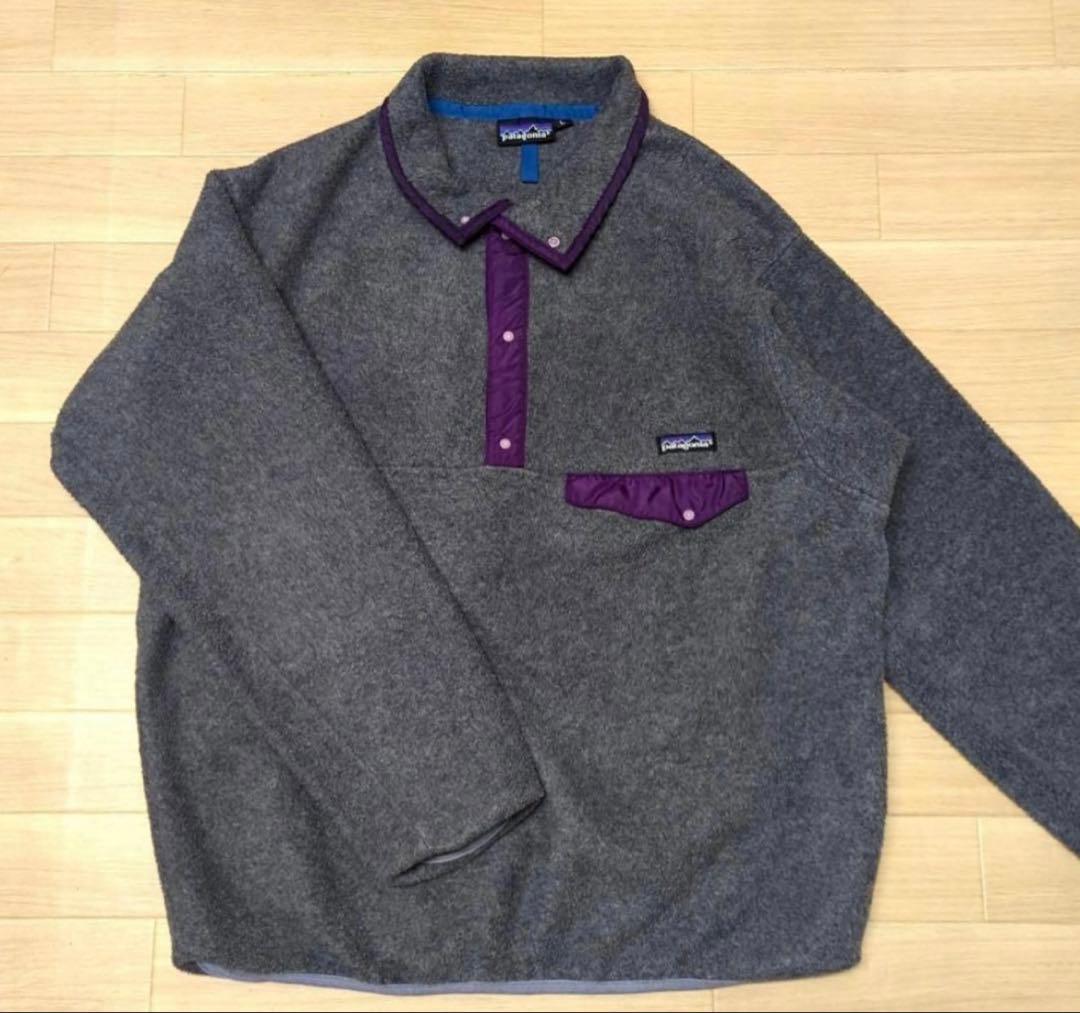 patagonia パタゴニア スナップT グレー×パープル - メルカリ